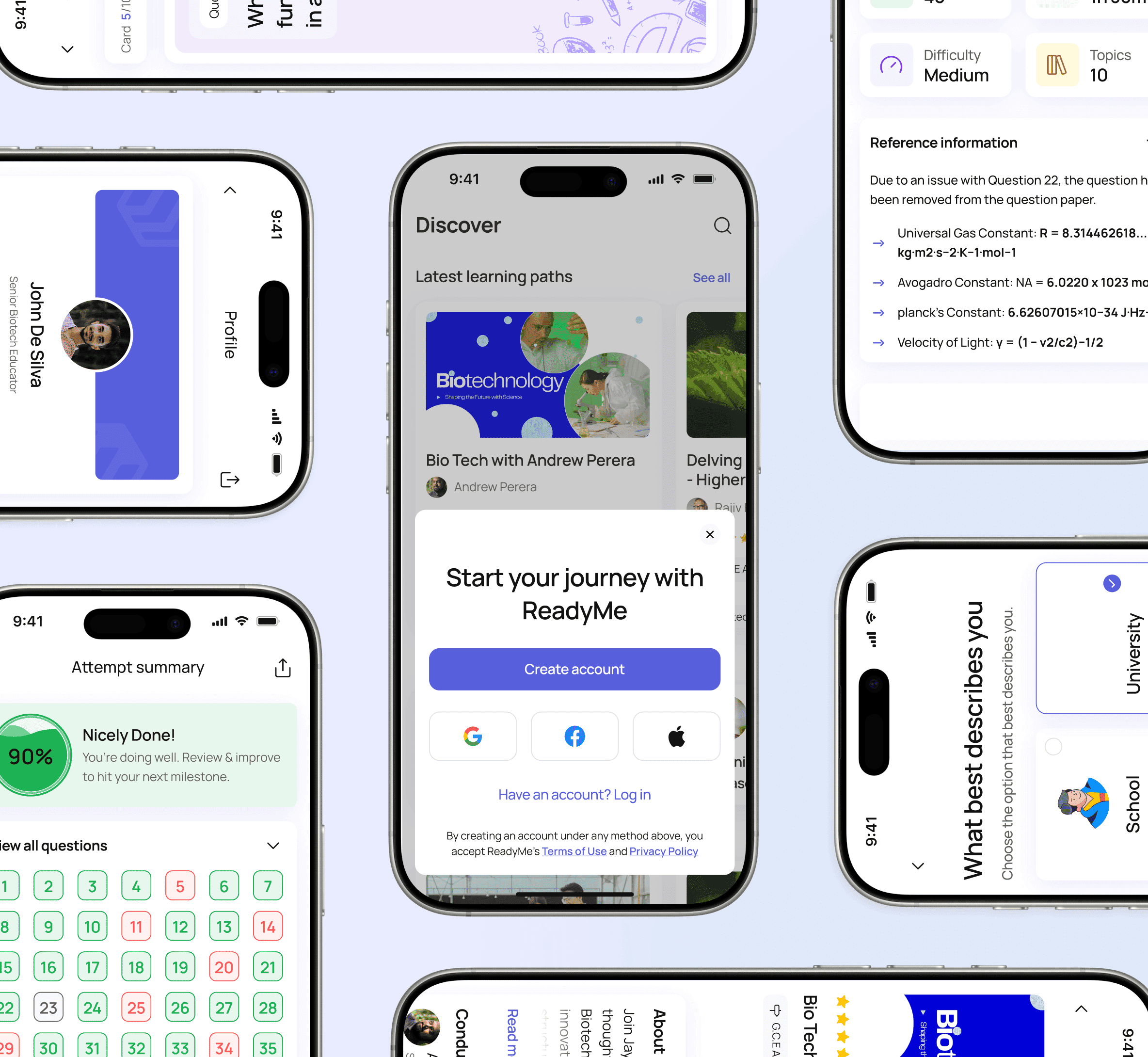 ReadyMe learning app experience